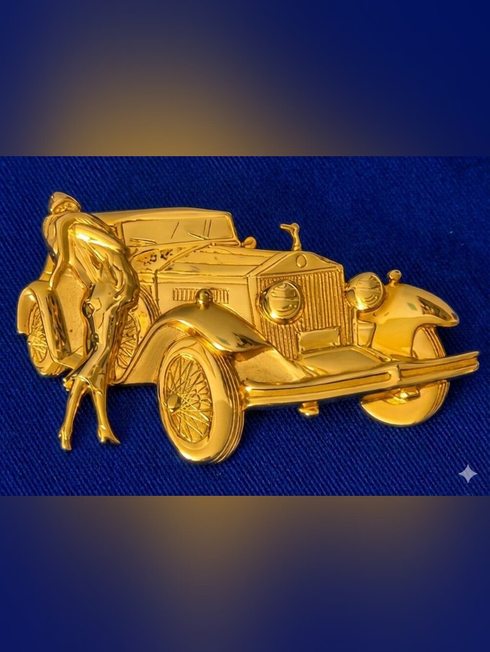 Park Lane JJ Gold Tone Woman And Car Brooch Pin